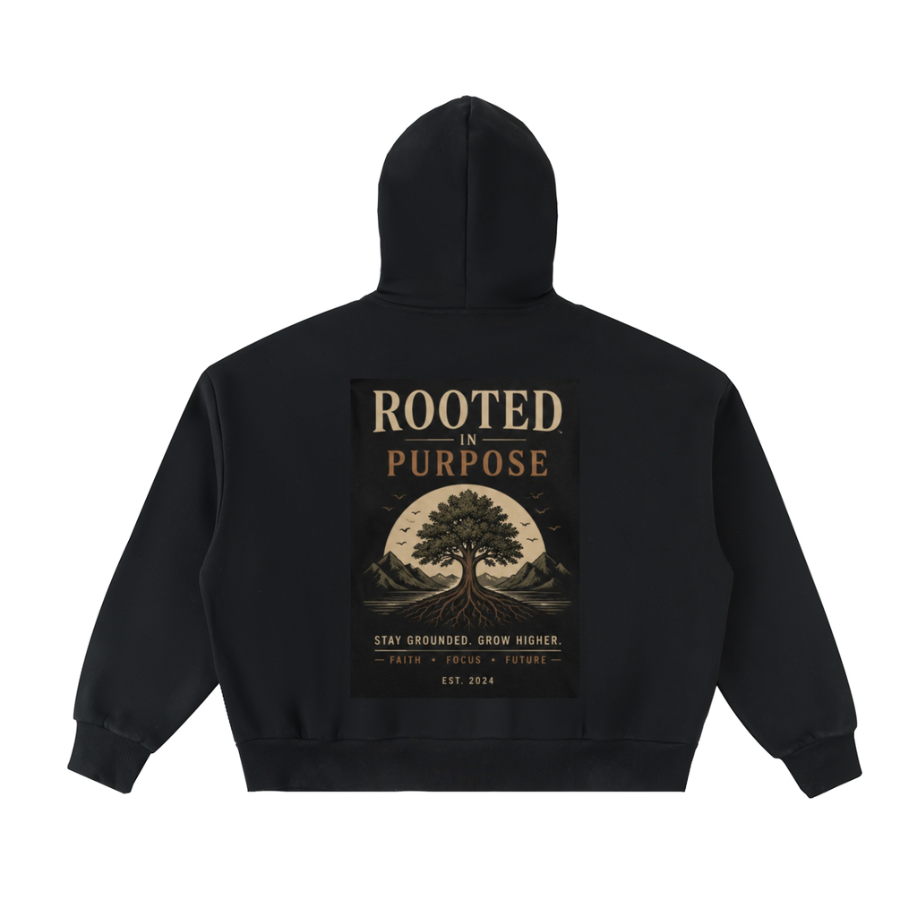 Fleeced Full-Zip Boxy Hoodie