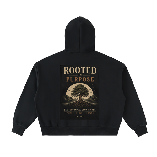 Fleeced Full-Zip Boxy Hoodie